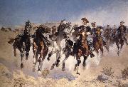Frederic Remington Dismounted:The Fourth Trooper Moving the Led Horses Sweden oil painting artist